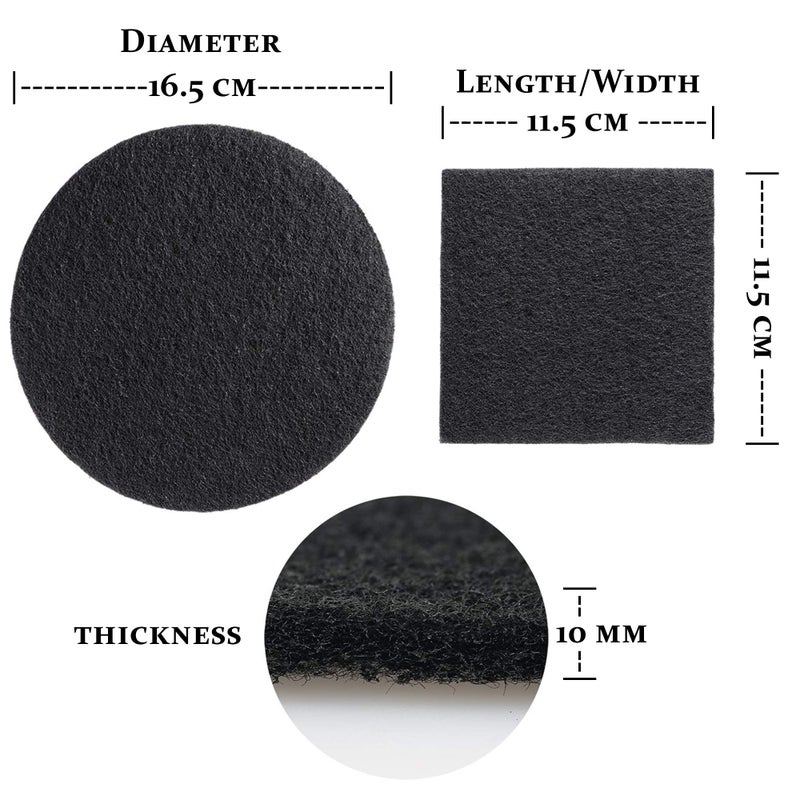 RED FACTOR 8 Pack Extra Thick Charcoal Filters for Kitchen Compost Bins - Activated Carbon Replacement Filters for Odor Free Buckets (4 Round, 4 Square) - Image 3